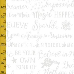 Benartex: Dreamers: Words - White/White #26-4836