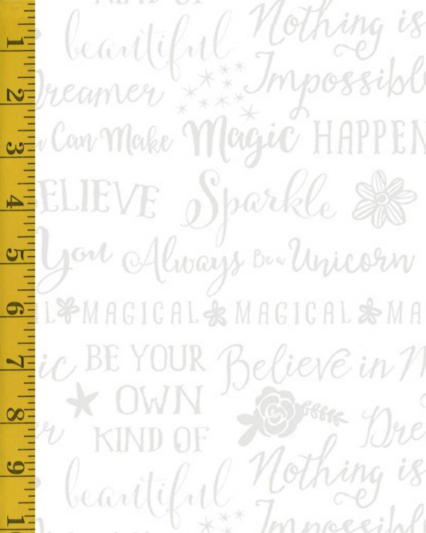 Benartex: Dreamers: Words - White/White #26-4836