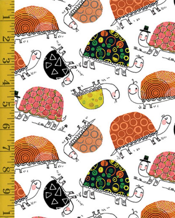 Benartex: Frogtastic: Turtles - White/Orange #26-4842