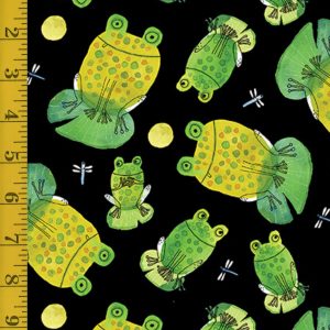 Benartex: Frogtastic: Frogs - Black #26-4845