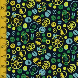 Benartex: Frogtastic: Bubbles & Spheres - Blue/Multi #26-4846