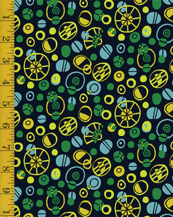 Benartex: Frogtastic: Bubbles & Spheres - Blue/Multi #26-4846