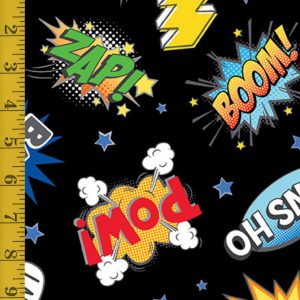 Benartex My Hero: Words - Black #26-4854