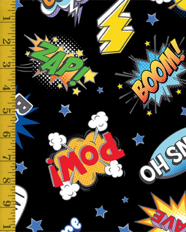 Benartex My Hero: Words - Black #26-4854