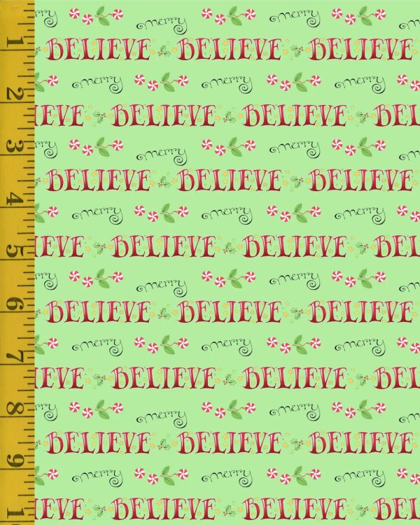 Free Spirit Fabrics So Much Joy: Believe and Merry - Lime #26-3200