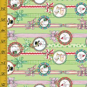 Free Spirit Fabrics So Much Joy: Snow People Ribbon - Lime #26-3203