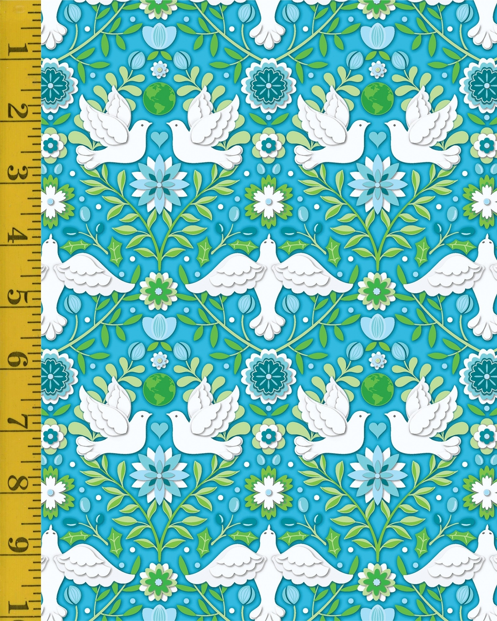 Benartex Peace on Earth (Winter): Damask Jade - #26-4863