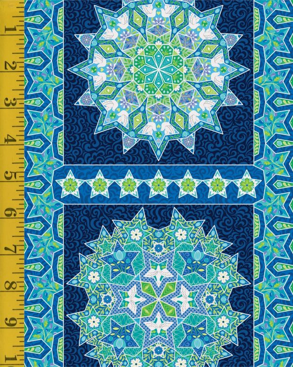 Benartex Peace on Earth (Winter): Peace on Earth Winter Panel Sapphire - #26-4865