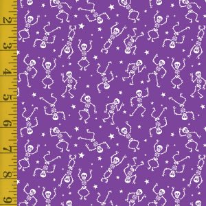 Benartex Glow-O-Ween: Glowing Skeletons Purple - #26-4866