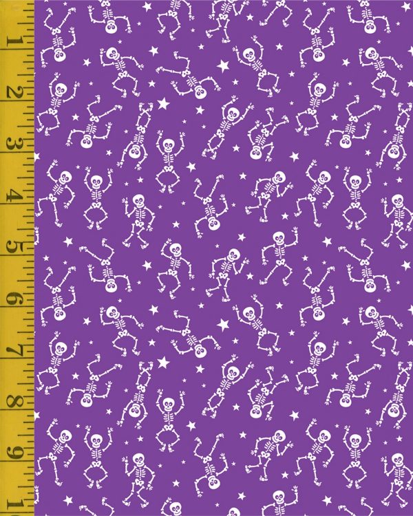 Benartex Glow-O-Ween: Glowing Skeletons Purple - #26-4866