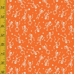 Benartex Glow-O-Ween: Glowing Skeletons Orange - #26-4867