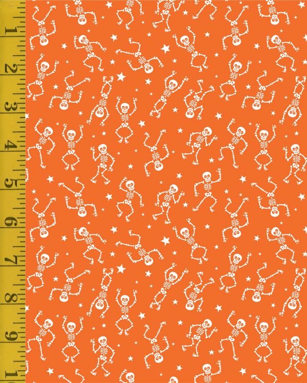 Benartex Glow-O-Ween: Glowing Skeletons Orange - #26-4867