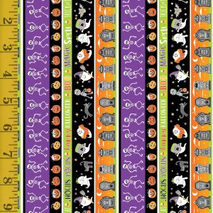 Benartex Glow-O-Ween: Haunted Stripe Multi - #26-4870