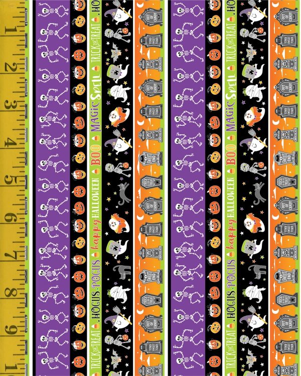 Benartex Glow-O-Ween: Haunted Stripe Multi - #26-4870
