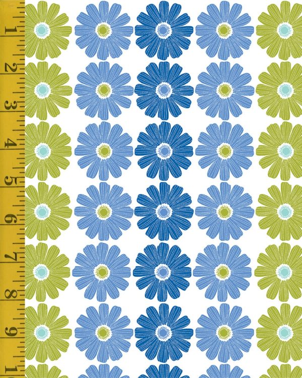 Benartex Chalk Garden: Daisy Ombre Stripe Blue/Multi - #26-4871