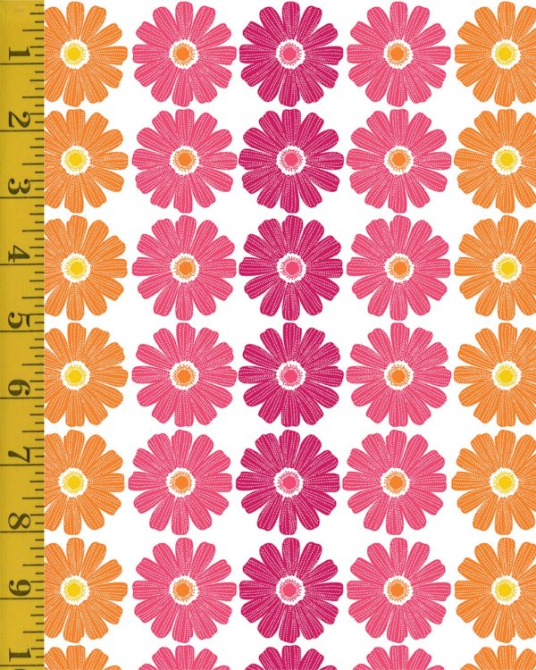 Benartex Chalk Garden: Daisy Ombre Stripe Pink/Multi - #26-4872