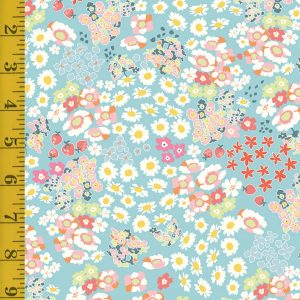 Riley Blake Designs Cotton Nook: Aqua Flowerbed - Aqua #26-8781