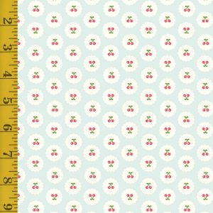 Riley Blake Designs Cotton Nook: Bleached Denim Cherries - Bleached Denim #26-8785