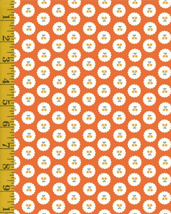 Riley Blake Designs Cotton Nook: Orange Cherries - Orange #26-8787