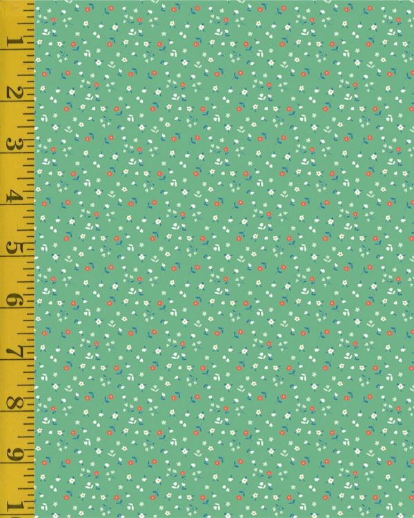 Riley Blake Designs Cotton Nook: Green Flowers - Green #26-8790