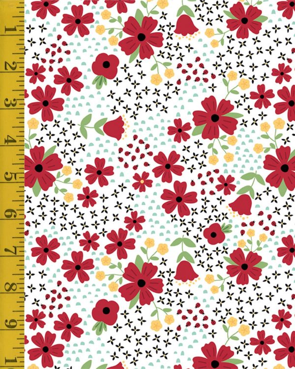 Riley Blake Designs Little Ladybugs: White Main - White #26-8813