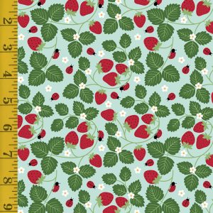 Riley Blake Designs Little Ladybugs: Blue Strawberries - Blue #26-8814