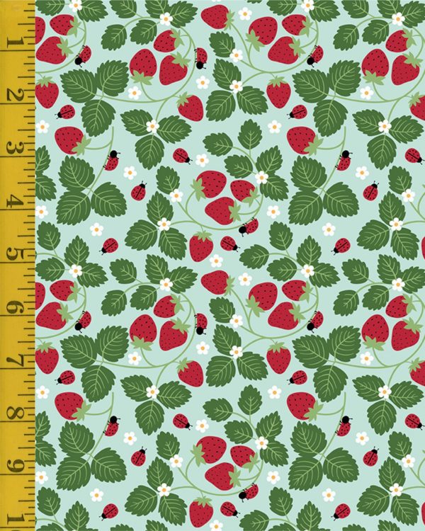 Riley Blake Designs Little Ladybugs: Blue Strawberries - Blue #26-8814