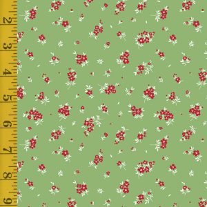 Riley Blake Designs Little Ladybugs: Green Mini Flowers - Green #26-8818