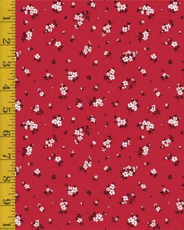 Riley Blake Designs Little Ladybugs: Red Mini Flowers - Red #26-8819
