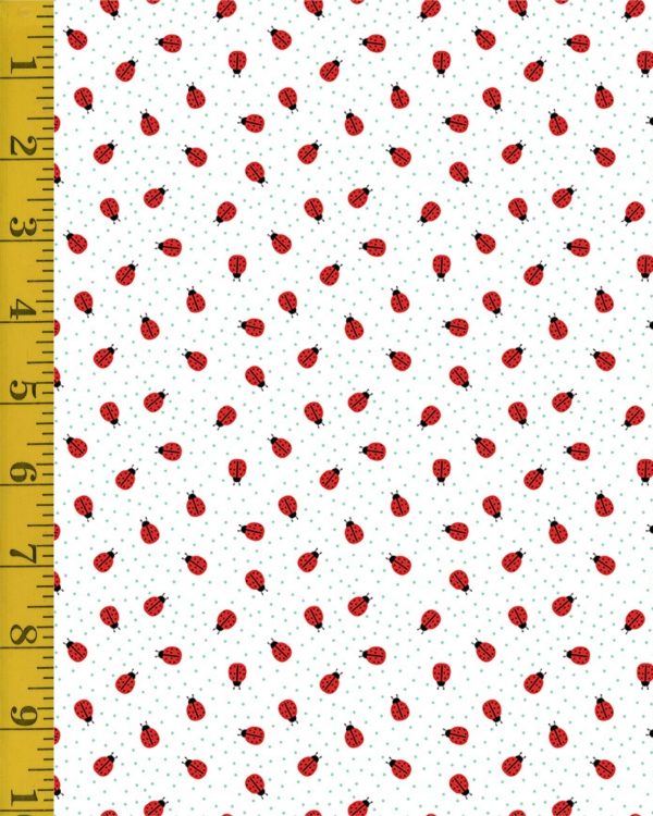 Riley Blake Designs Little Ladybugs: White Ladybugs - White #26-8820