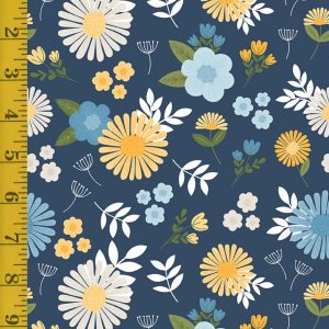 Riley Blake Designs Sunshine and Dandelions: Navy Main - Navy #26-8826