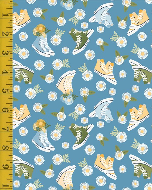 Riley Blake Designs Sunshine and Dandelions: Blue Shoes - Blue #26-8827