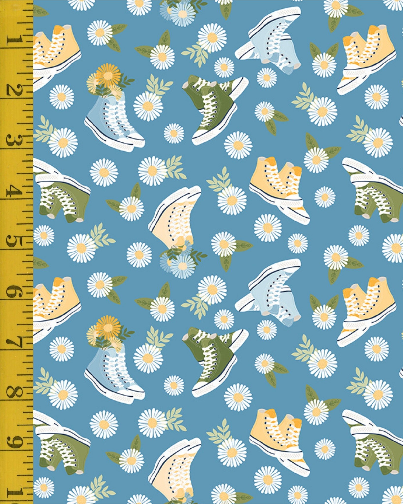 Riley Blake Designs Sunshine and Dandelions: Blue Shoes - Blue #26-8827