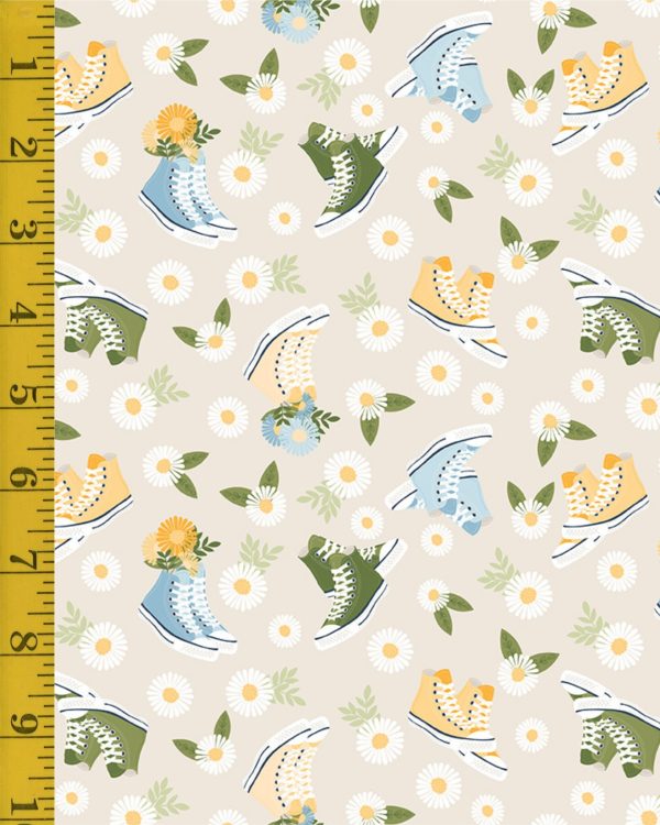 Riley Blake Designs Sunshine and Dandelions: Cream Shoes - Cream #26-8828