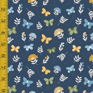 Riley Blake Designs Sunshine and Dandelions: Navy Butterflies - Navy #26-8831