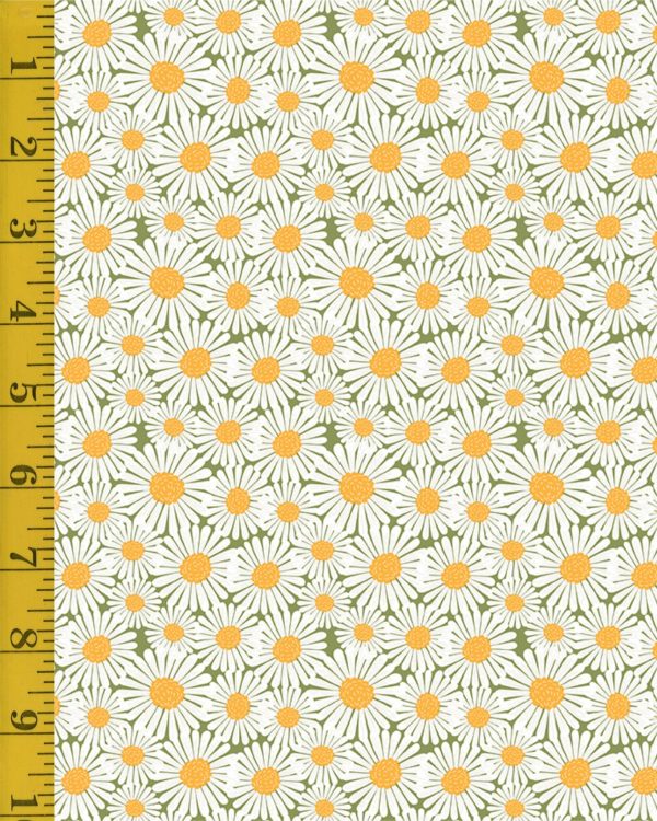 Riley Blake Designs Sunshine and Dandelions: Green Daisies - Green #26-8833