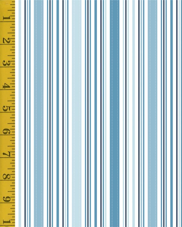 Riley Blake Designs Sunshine and Dandelions: Blue Stripes - Blue #26-8834