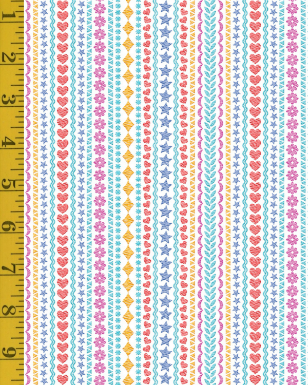 Benartex UpWords: Deco Stitches - White #26-4879