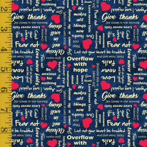 Benartex UpWords: Scripts - Navy #26-4880