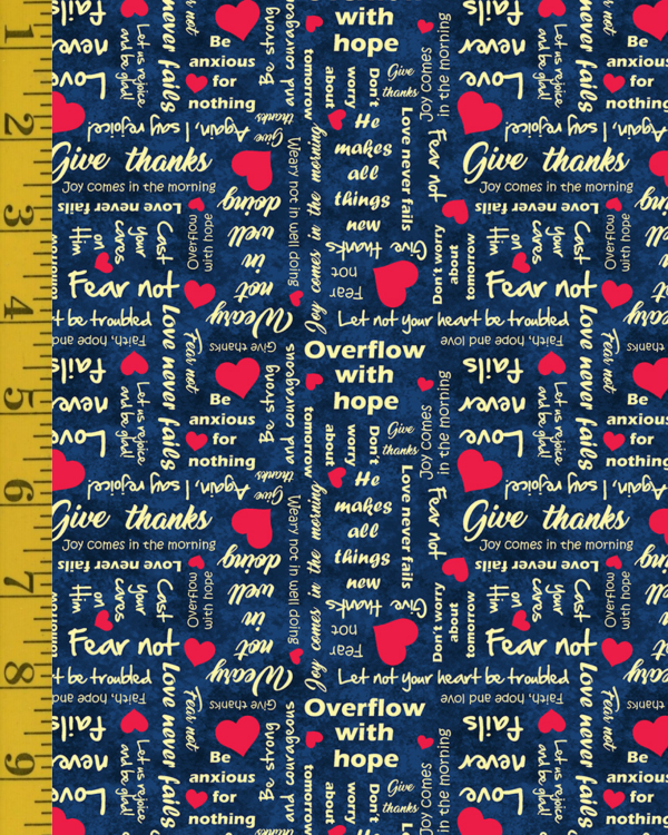 Benartex UpWords: Scripts - Navy #26-4880