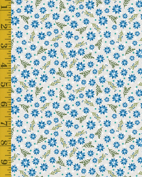 Benartex Snow Fall: Christmas Roses - Blue Spruce #26-4891