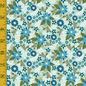 Benartex Snow Fall: Frost Flowers - Aqua #26-4892