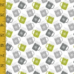 Benartex Nordic Cabin: Nordic Mugs - Lime/Gray #26-4895