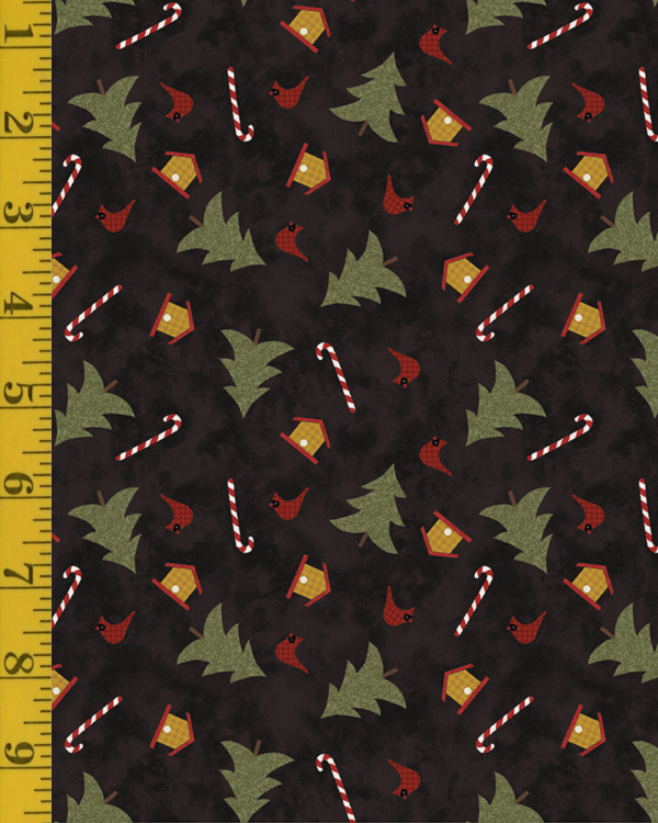 Benartex Snowballs: Tree Festival - Black #26-4916