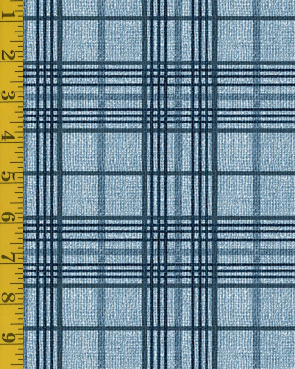 Benartex Burlap Woods: Burlap Plaid - Sea Blue #26-4923