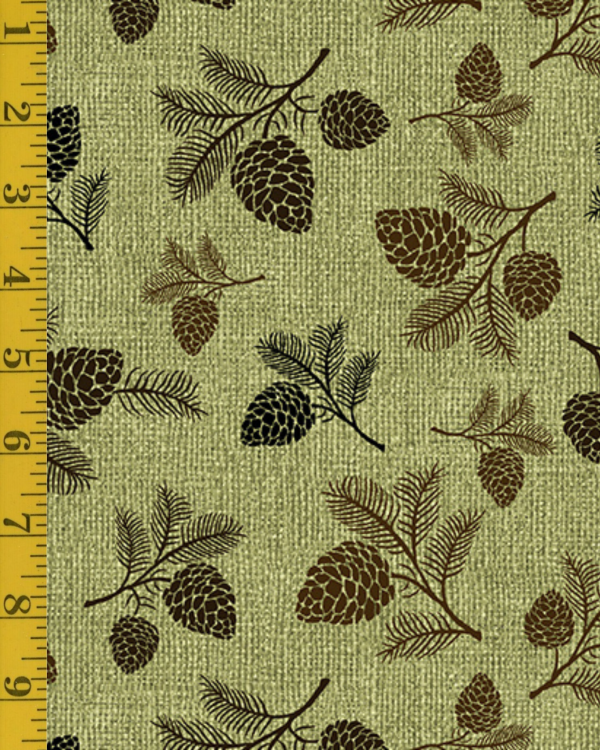 Benartex Burlap Woods: Burlap Pine - Sea Grass #26-4924