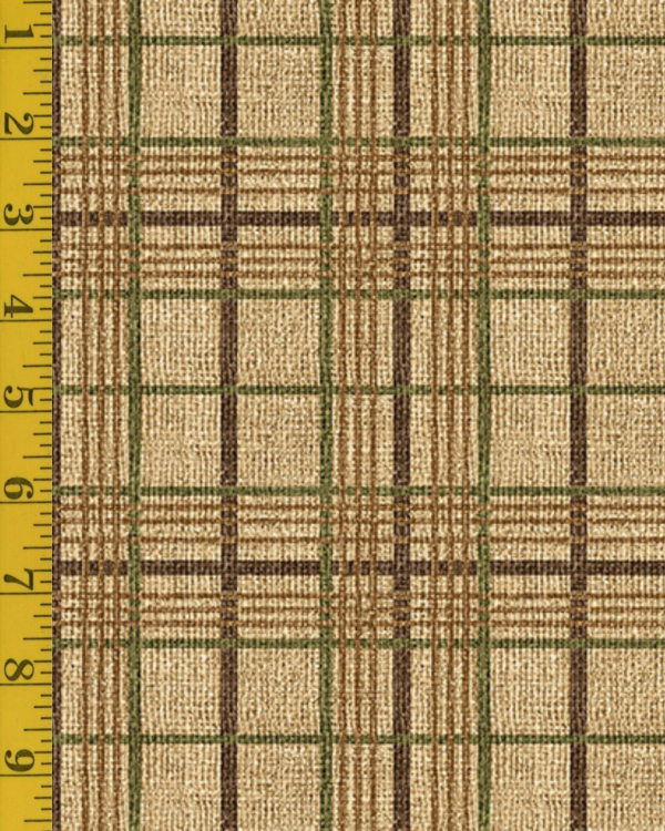 Benartex Burlap Woods: Burlap Plaid - Natural #26-4925