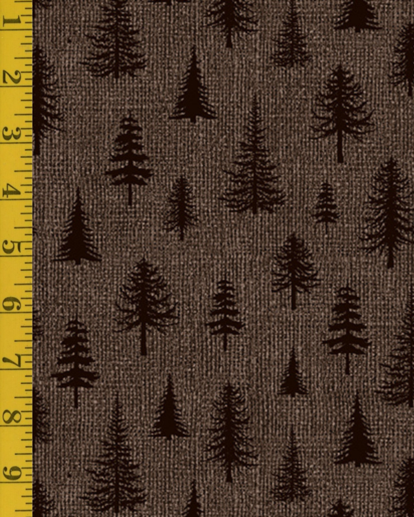 Benartex Burlap Woods: Burlap Trees - Espresso #26-4927