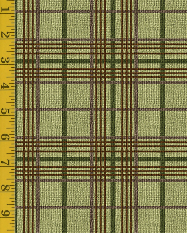 Benartex Burlap Woods:Burlap Plaid - Sea Grass #26-4928