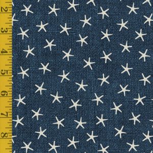 Benartex Burlap Coastal: Burlap Starfish - Navy #26-4934